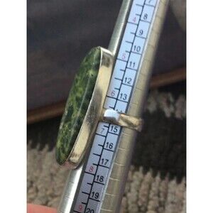 Size 6.5 Boho Hippie Chunky Green Serpentine Ring